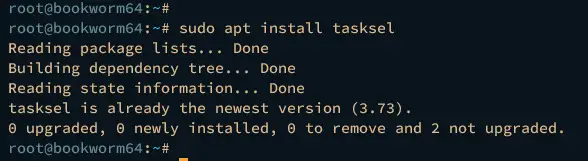 2 install tasksel