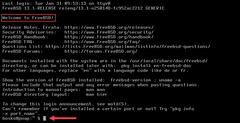An example of the CLI used by FreeBSD.