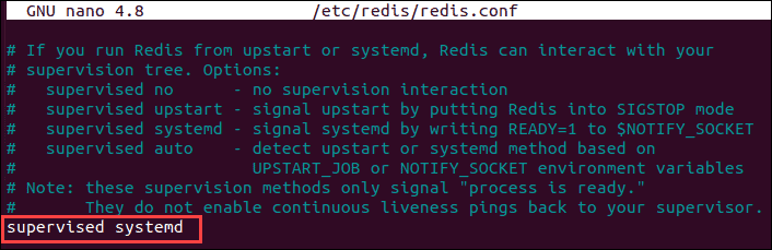 Modify Redis configuration file to manage Redis as a service.