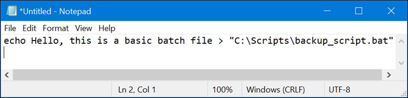 create a batch file