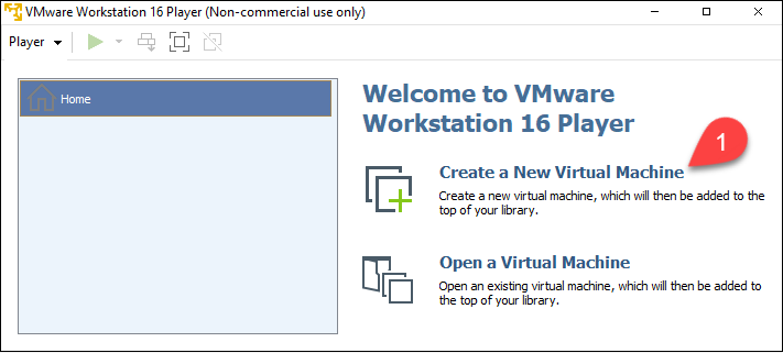 Starting the process of creating a new virtual machine.