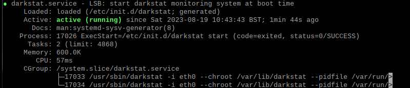 Checking Darkstat status