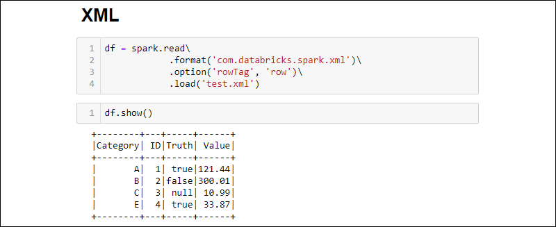 Creating a Spark DataFrame from an XML file