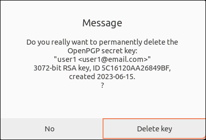 delete secret key message