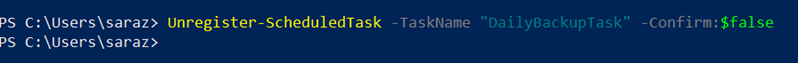 Delete scheduled task using PowerShell