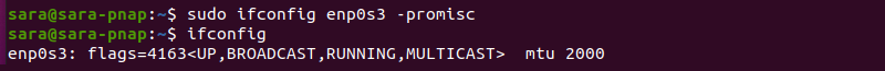 Disabling the promiscuous mode terminal output