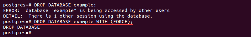 drop database with force