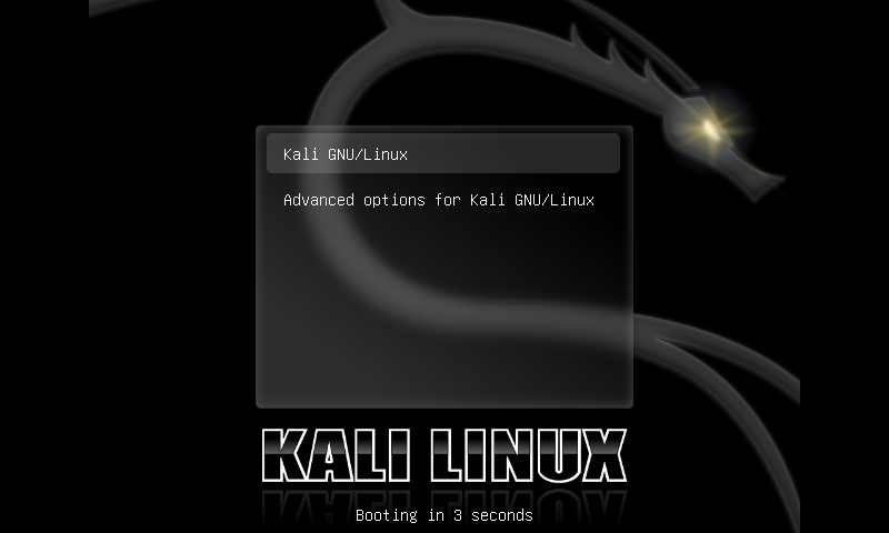 GRUB in Kali Linux.