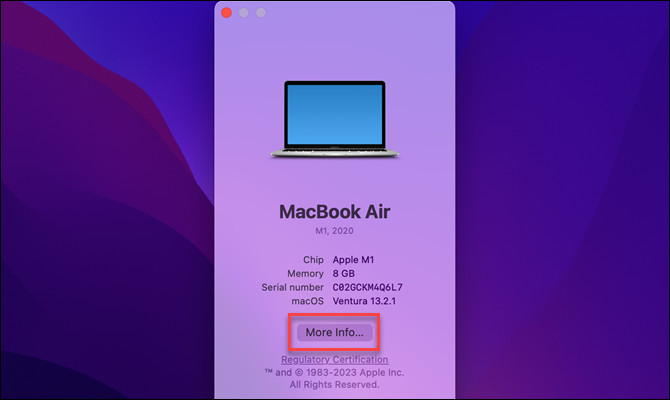 macOS more info