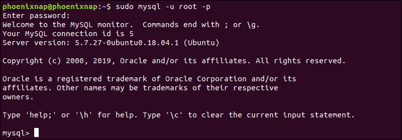 access granted to MySQL in Ubuntu