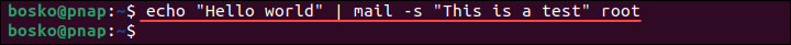 Piping the echo command output to the mail command.