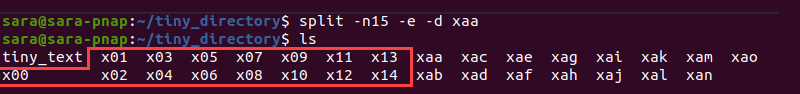 split e terminal output