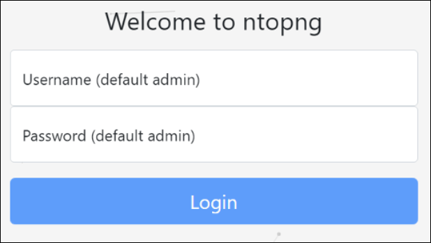 Ntop login screen