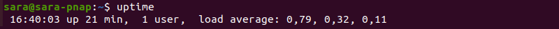 uptime terminal output