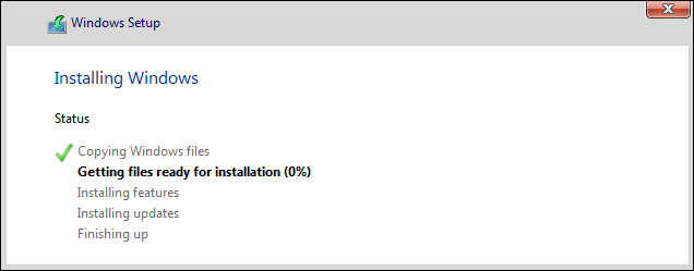Monitoring the progress of the Windows 11 installation.