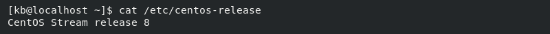 CentOS Stream release 8 terminal output