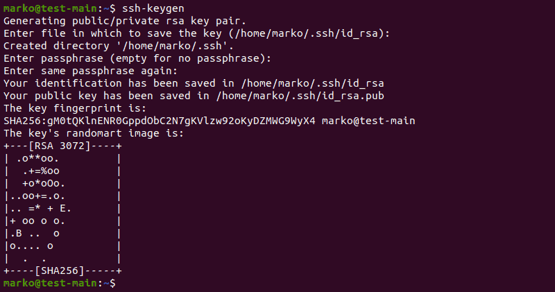 Generating an SSH key set in Ubuntu