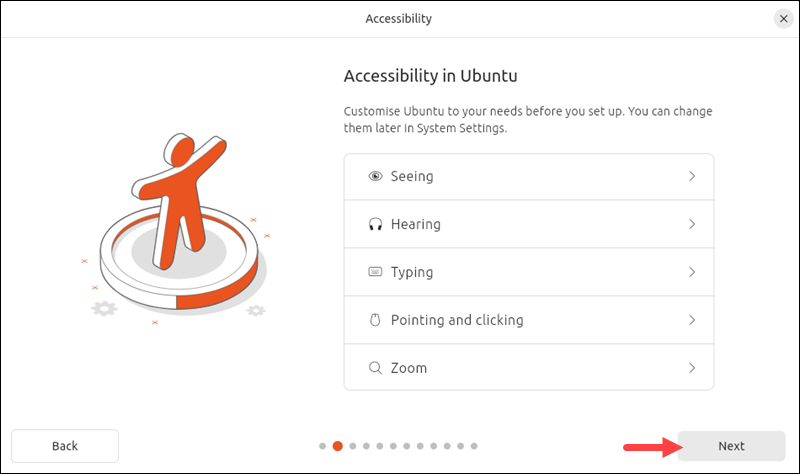Configure Ubuntu accessibility settings.